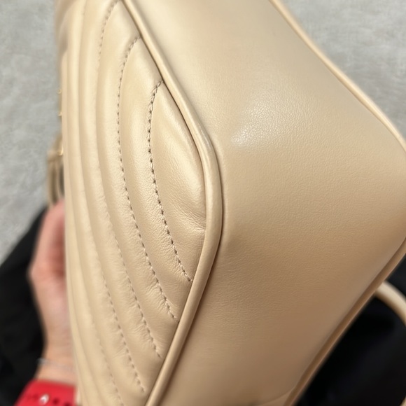 Saint Laurent Loulou quilted camera bag crossbody color poudre - Picture 10 of 13